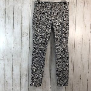 J.Crew Midrise Toothpick Fern Print Skinny Jean 28